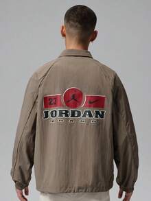 Jordan Men's AS BRK LTWT GFX SHELL JKT Jacket Woven Hoodless Outerwear II5319-040 - Khaki - View 2