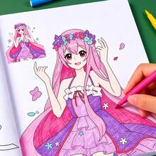 2 Random Princess Coloring Book For Girls 3+ Features Fashion, Forest, Bride, Cake & Magic Girls. Large Easy Pages, Thick No-Bleed. Stress-Relief, Early Learning. Ideal Gift - 2 Girls' Coloring Book - View 4