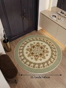 1pc Light Green Bohemian Style Living Room Rug, Suitable For Kitchen, Dining Room, Bedroom, Room Holiday Decor, Indoor/Outdoor, Office, Lobby, Anti-Slip Doormat, Bathroom Rug, Hallway, Study Gaming Area Rug - Light Green - View 15