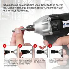 Llave De Impacto Inalambrico Taladro Recargable Kit Pistola Taladro Inalambrico Taladro De Impacto Motor Led Taladro Electrico Taladros De Velocidad Variable Taladro Destornillador Inalambrico - Negro - Ver 5