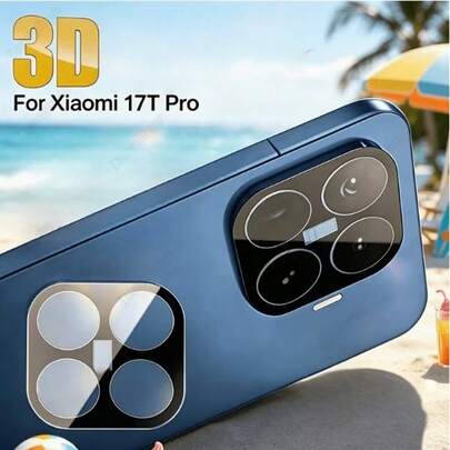 Película protectora de lente adecuada para Xiaomi 17T/17T Pro/15T/15T Pro, película protectora de lente ultra clara con alta definición, resistente al desgaste, resistente a arañazos con dureza 9H, película protectora de lente, película de lente negra resistente a arañazos sin burbujas, instalación fácil sin burbujas, almohadilla protectora de lente de cámara