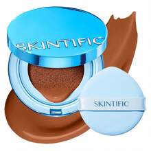 SKINTIFIC 藍色絲絨霧面氣墊粉底液，全遮瑕，12小時控油，適合油性與混合肌膚，防水，持久，輕盈，保濕，抗脫妝 - 08N Rich Toffee - 查看 2