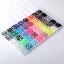 YONGNING 24/28/42 Colors 3mm Flat Back Crystal Rhinestone Set, Multi-Color Handmade Gemstone Kit. Sparkling Gemstone Materials Suitable For DIY, Clothing And Shoe Decoration - Rich Mixed Color Palette. - 40 Slots - View 9
