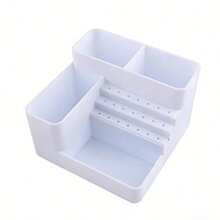 1pc Nail Art Tool Storage Box, Suitable For Storing Nail Drill Bits, Nail Files, Nail Brushes, Suitable For Home And Nail Salon Use, Nail File Holder, Nail Pen Storage, Gel Nail Brush Sponge Container, Portable Rectangular Plastic Transparent Nail Supplies Storage Box (Nail Tools Not Included) - View 3