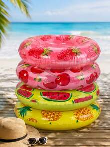 Pelampung Renang Tiup Dewasa Berbentuk Buah Kreatif, Dicetak dengan Motif Stroberi, Ceri, Nanas, dan Semangka, Cocok untuk Mengapung di Kolam Renang dan Pantai di Musim Panas, Aksesori Kolam Renang dan Pantai yang Ideal - Pelampung renang berbentuk buah - View 4