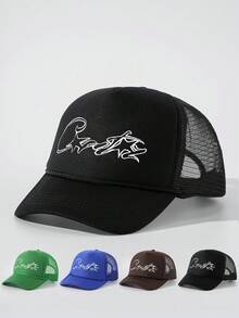 1/2pc Embroidered 5-Star Baseball Sponge Mesh Cap, Outdoor Adjustable Sun Protection Casual Hat, Suitable For Spring/Autumn Travel, Beach Vacation, Men/Women Sun Hat, Y2K Style Youth Cap - Hat - View 20