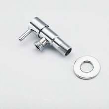 1pc Bathroom Single Cold Water Angle Valve, 304 Stainless Steel Thickened Anti-Explosion Shut-Off Valve, Gold/Black Electroplated Color Toilet Angle Valve - Pipe Opening Size 1/2 - View 10