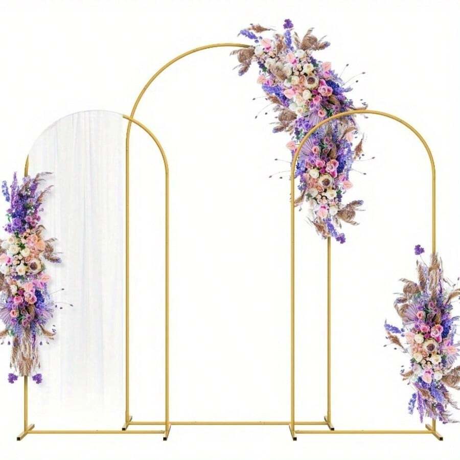 1 Set Metal Rectangular Archway, Suitable For Birthday, Wedding, Bridal Shower, Graduation, Anniversary, Baptism, Summer, Theme Party, Background Decoration, Home Decor, Valentine's Day, Halloween, Christmas, Thanksgiving And Other Occasions. - Gold - View 1