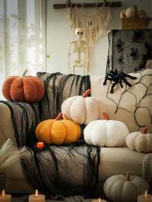 1 Stück Kürbis-Zierkissen, Halloween-Kürbis-Dekokissen, weißes geformtes Kissen, geeignet für Herbst-Raumdekoration Geschenk, Teddy-Fleece süßes Halloween-Kissen, Herbst-Heim-Schlafzimmer-Kissen, Feiertags-Weihnachts-Halloween-Thanksgiving-Geschenk - Gelb - Übersicht 8