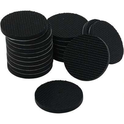 20pcs Black Non Slip Furniture Pads,Solid Rubber Furniture Pads Self Adhesive Anti-Sliding Grippers,Rubber Feet Bed Couch Table/Floor Protectors(1.2inch Round)