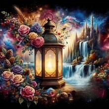 1件鑽石畫套裝，圓鑽DIY鑽石藝術，全鑽手工藝，適合居家牆面裝飾禮物 - 圓鑽 - 查看 1
