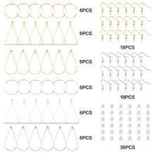 QIAO DIY Earring-Making Kit, Including Hoop, Teardrop, And Triangle Earring Settings, Ear Hooks, And Ear Backs, Suitable For Handmade Jewelry Crafting. - Multicolor - View 16