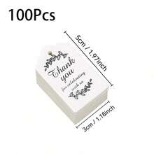 50/100/200/500个牛皮纸礼品标签，配麻绳，感谢标签，适用于婚礼、新娘送礼会、生日、派对、婚礼回礼、感恩节或其他特殊场合，礼品标签，礼盒标签，感谢卡，吊牌 - 彩色 - 查看 15