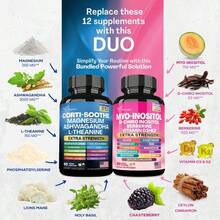 Miriyalyad Rhodiola Valerian Root Cortisol Relief Capsule Pack Paired With Chasteberry Ceylon Cinnamon Inositol Berberine Formula,  Vegan Supplement Bundle For Daily Stress Reduction & Hormone Maintenance - 3套 - 查看 2