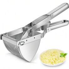 Edelstahl-Kartoffelpresse Mit Gutem Griff, Professioneller Handstampfer Für Kartoffeln, Obst – Ideal Für Cremiges Kartoffelpüree, Selbstgemachten Effiziente Küchenvorbereitung - Silber - Übersicht 6