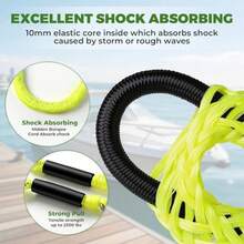 Bungee Dock Lines Boat Ropes For Docking With Loop Boat Accessories - 3 Feet Shock Cords Docking Rope Mooring Rope For PWC, Pontoon, Kayak, Canoe, Power Boat, Watercraft Yellow 3Feet 2 Pack - Multicolor - View 5