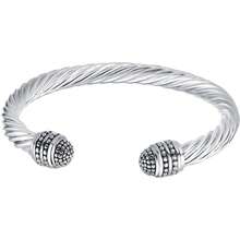 UNY JEWEL Make A Statement With Our Two Tone Twisted Cable Wire Ball Weave Cuff Bangle Makes A Thoughtful And Stylish Gift - Silver Caviar - View 5