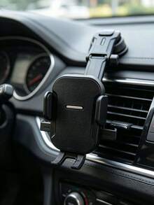 1pc New Car Air Vent Phone Holder, Automatic Lock Suction Cup Mount Bracket, Compatible With Apple & Android Phones, Gift For Birthday, Family, Friends, Car Accessories, Car Phone Holder - Black - View 15