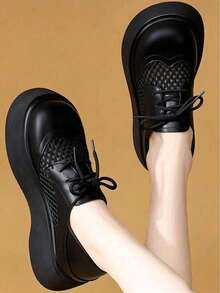 Thick Sole Loafers, New Arrival Shoes, Height Increasing For Petite, Casual Shoes - Black - View 5
