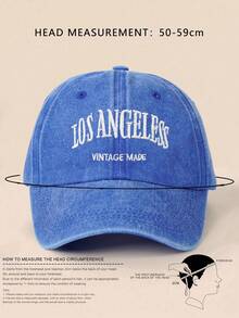 1pc Unisex Kids Embroidered Letter LOS ANGELES Y2K Style Sun Protection Breathable Versatile Baseball Cap Suitable For Spring And Autumn Outdoor Casual Wear - Sapphire - View 2