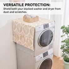 Bohemian Style Washing Machine Cover, Multi-Purpose Dust Cover Cloth For Kitchen Decor And Small Appliances - Khaki - View 2