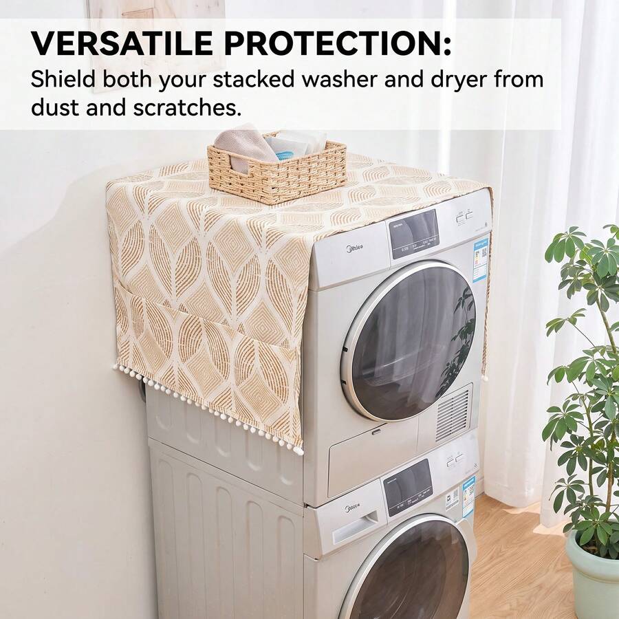 Bohemian Style Washing Machine Cover, Multi-Purpose Dust Cover Cloth For Kitchen Decor And Small Appliances
