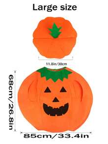2pcs Pumpkin Shaped Non-Woven Fabric Halloween Costumes, Suitable For Parties And Events, Multiple Colors Available - Multicolor - View 5