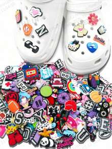 Random Series 10/30/50/100 Pcs DIY Shoe Charms, For Keychains, Sandals, Beach Bags, Etc., PVC Material, For Clogs, Etc. - Multicolor - View 5