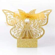 25 Stück Schmetterling Lasergeschnittene Geschenkboxen DIY Hochzeit Geburtstag Geschenk Süßigkeitenboxen mit Schleife, süße Schokoladenverpackungsboxen, geeignet für Hochzeit, Braut Geburtstagsparty Gastgeschenke, Dekorationen, Schulanfang, Valentinstag - Mehrere Stile - Übersicht 11