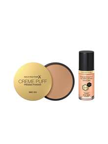 Max Factor [Bundle] Creme Puff Powder Compact 05 Translucent 14 G + Facefinity All Day Flawless 3 In 1 Vegan Foundation N75 Golden 30 Ml - 05 Translucent+N75 Golden - View 1