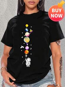 Autunno Special Summer Tops Basic Crew Neck Short Sleeve T-Shirt Unisex - Black - View 1
