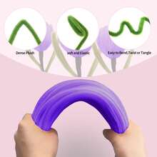 450/626Pcs Purple Pipe Cleaner Flower Making Kit, 450 Fuzzy Chenille Stems, 150 Flower Stamens, 20 Floral Stems, Floral Tape, Wrapping Paper, Ribbon & Video Tutorial, DIY Craft Supplies For Floral Arrangement, Wedding Bouquet & Handmade Gift Projects - Purple Series - View 4