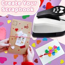 Perforadora de papel con 7 corazones, herramienta de corte con forma de corazón de 2 pulgadas 48mm, portátil, adecuada para manualidades de papel, tarjetas, scrapbooking, diarios y estudiantes - Perforadora de 7 corazones - Ver 6