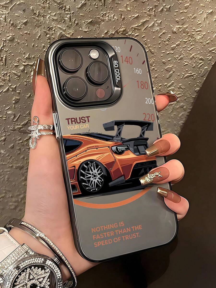 1 pieza Funda de teléfono con eslogan en inglés y velocímetro de coche deportivo, cubierta protectora a prueba de golpes con estilo de carreras y moda fresca, adecuada para iPhone 17/16/11/13 Pro/15 Pro/15/13 Pro Max/14/13/12, compatible con Samsung Galaxy A56 5G/A26 5G/A55 5G/S25/S25 Plus/S25 Ultra/S24/S23/S22 - Gris - Ver 1