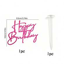 3件/1件 生日蛋糕裝飾鏡面壓克力字母蛋糕插牌 生日派對用品 - 多色 - 查看 12