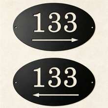 Custom Metal House Number Arrow Sign, Personalized Address Directional Sign, Includes Direction, Door Number, Address Plaque - Black - View 4
