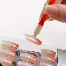 Ferramenta de Manicure Multifuncional com Ventosa, Especialmente Projetada para Manicures, Auxiliando na Pegada, Levantamento e Aplicação de Unhas Postiças. Assistência Profissional de Manicure, Base de Cola de Unha Não Irritante, Fácil de Usar - Laranja - Visão 6