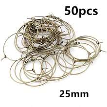 50pcs 20-40mm Beading Hoops Earrings Big Circle Ear Hoops Earrings Wires For DIY Jewelry Making Accessories Supplies - Circle Hoops - View 45