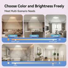 Rechargeable Motion Sensor Ceiling Light, Wireless Magnetic LED Ceiling Light With Remote Control, 3 Color Temperature Adjustable Brightness, No Wiring Adhesive Light, Suitable For Closet, Hallway, Stairwell, Bedroom - White - View 5