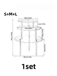 Soporte Redondo para Pastel de Mesa de Postres Decorativo, Estante de Exhibición de Acrílico, Decoración de Cristal Transparente para Cumpleaños y Bodas - Blanco - Ver 8