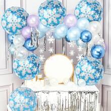 18 Inch Snowflake Print Balloons Winter Birthday Party Theme Party Christmas Decoration - Multicolor - View 5