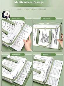 Transparent Handheld Accordion File Folder With Multiple Expandable Layers, 13 Compartments, Large Capacity, Handheld File Folder, Suitable For Storing Documents, Notebooks, Office Desk Accessories, Test Papers And Textbooks, Suitable For Back To School Supplies And Office Supplies - Single Piece - View 4