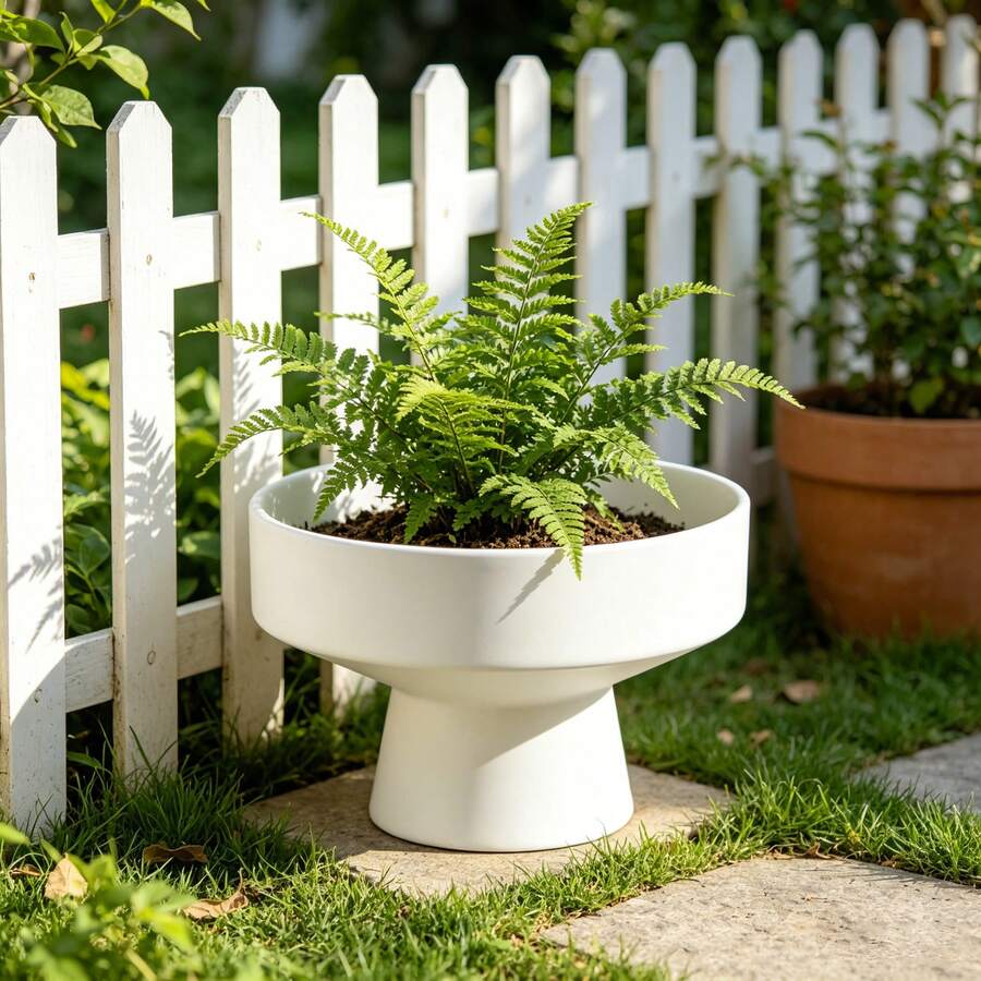 1pc Modern Minimalist Black Planter, Wide Shallow Base With High Leg Design Plant Container, Succulent Plant Pot With Stand, Modern Wide Shallow High Leg Base Plant Container, High Rack Design Promotes Air Circulation - Plant Pot - View 1
