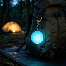 Round Rechargeable Touch Sensor LED Handbag Light, Automatic Dual Mode Portable Wallet Light, Suitable For Dark Bags, Romantic Cute Fashion Keychain Night Light, Women's USB Rechargeable Mini Bag Lighting Accessory, Long Battery Life - 藍色圓形 - 查看 6