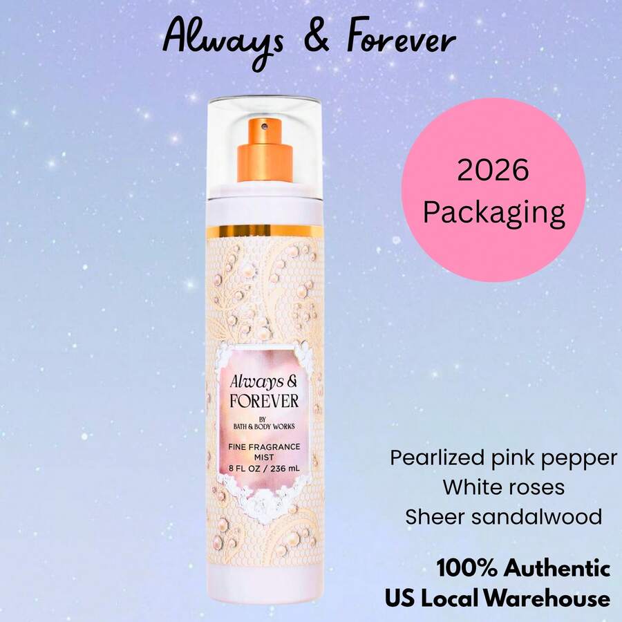Bruma de fragancias de Bath & Body Works - Paquete de 1 (Tamaño completo - 8 OZ) - Siempre y para siempre - Ver 1