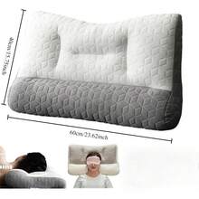 Almohada Cervical Ergonómica de Contorno, Almohada de Soporte de Cuello Suave y No Colapsable para Dormir, Almohada de Cama con Diseño de Doble Zona y Múltiples Posiciones, Almohada Cervical de Cuello, Adecuada para Dormir de Lado, Espalda y Estómago, Almohada para Descanso Nocturno Completo - Blanco - Ver 3