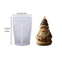 聖誕老人香氛蠟燭矽膠模具 DIY 聖誕石膏擴香石裝飾擺件模具 - 聖誕老公公 - 查看 4