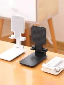 1pc Universal Desktop Phone Stand, Supports Tablet And Phone, Adjustable Portable Phone Holder - Black - View 5