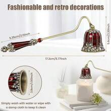 1pc Elegant Candle Snuffer, Long Handle Candle Extinguisher, Metal Candle Wick Flame Extinguisher, Candle Wick Press Extinguisher, Home Decor Gift - Multicolor - View 8