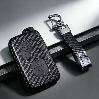 4 Button ABS Carbon Fiber Style Car Key Case For Prius 30 Alpha Aqua Land Cruiser Auris For Lexus LC 200 Key Holder